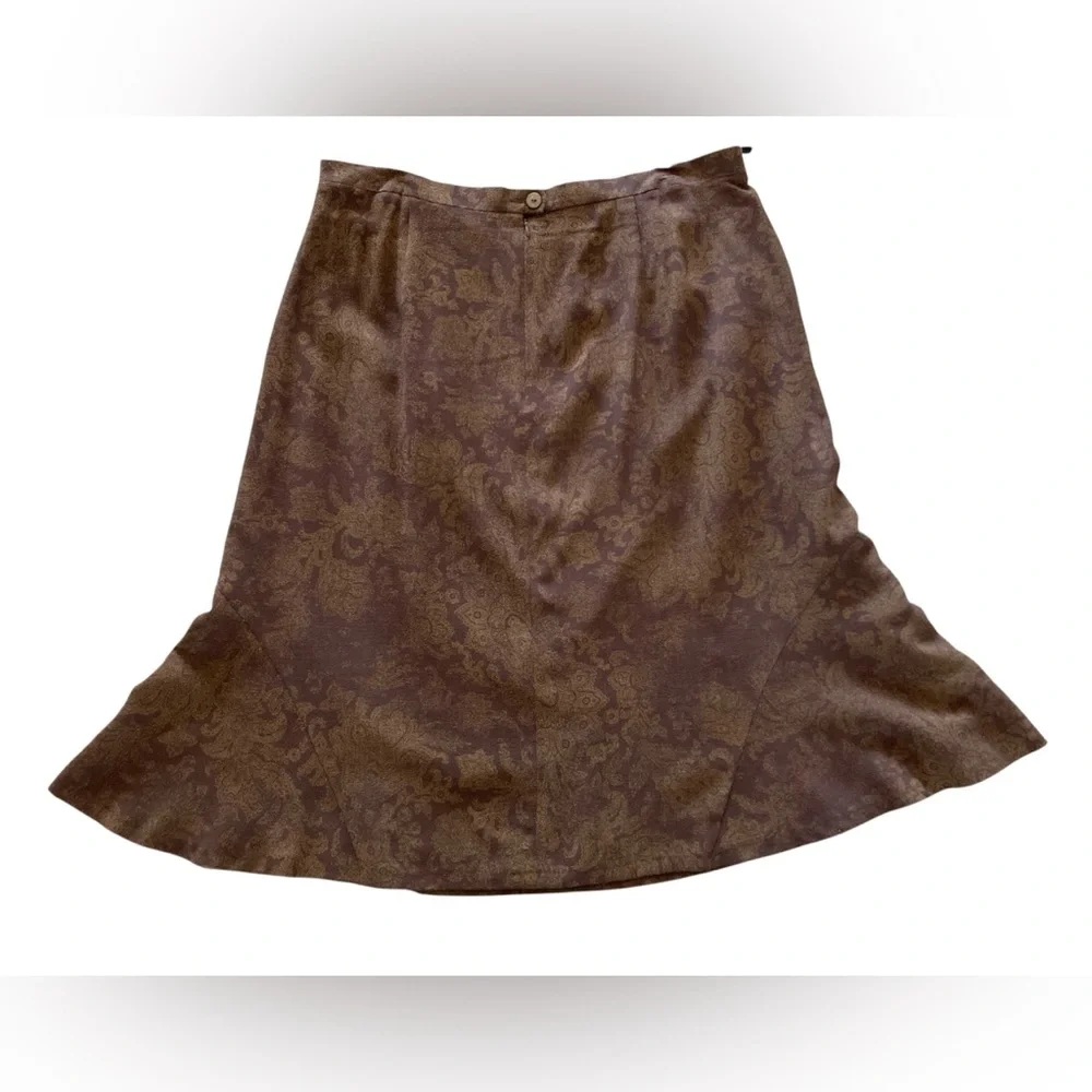 Brown and Gold Flouncy Circle Skirt, Sz EU 50, US 18-20